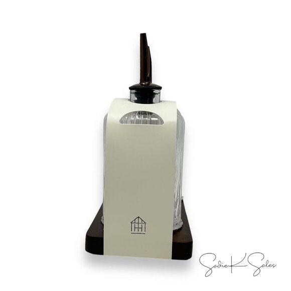 Oil & Vinegar Ribbed Glass Bottle Set with Wood Base - Hearth & Hand Magnolia - Picture 6 of 6